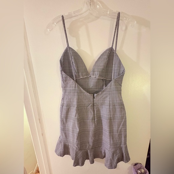 NBD - Black and White Houndstooth Mini Dress - Picture 2 of 5